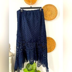 Adiva Navy lace Skirt